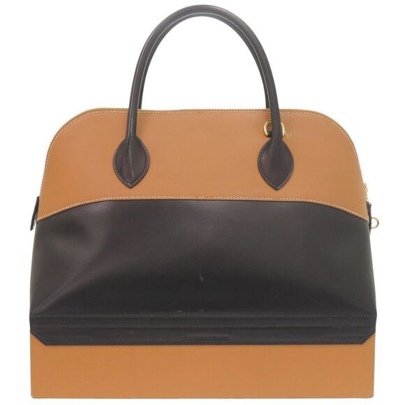 Hermes Macpherson Box Calf Vauchamonie Black Gold Bicolor Gold Hardware □J - Picture 2 of 9